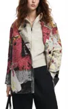 Desigual Art Painting Printed Coat In Multi In Multi