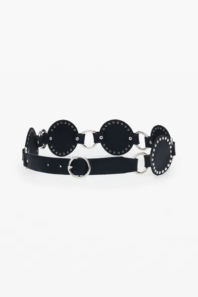 Desigual Articulated Leather Belt In Black