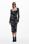 Desigual Margaritis Floral Stretch Cotton T-shirt Dress In Black