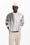 Desigual Arty Print Sweater In White