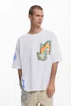 Desigual Arty Print T-shirt In White