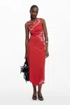 Desigual Asymmetric Bandana Floral Dress In Red