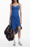 Desigual Asymmetric Denim Dress In Blue