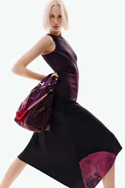 Desigual Asymmetric Poppy Dress In Black