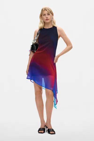 Desigual Asymmetric Sleeveless Dress In Multi