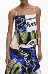 Desigual Asymmetric Strappy Camisole In White
