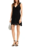 Desigual Short Crochet Dress In Black