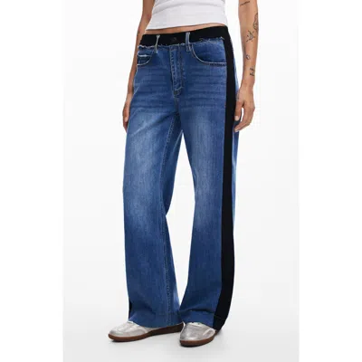Desigual Ayana Straight Leg Jeans In Blue