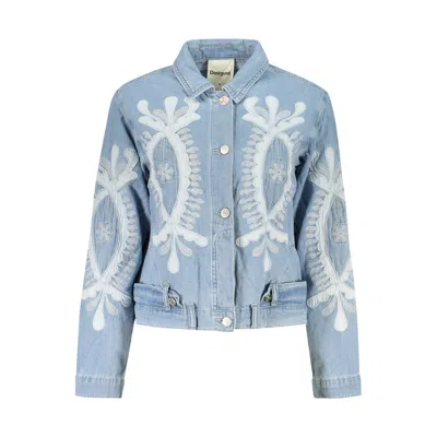 Desigual Azzurro Cotton Women Jacket In Blue