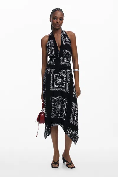 Desigual Bandana Knot Dress In Black