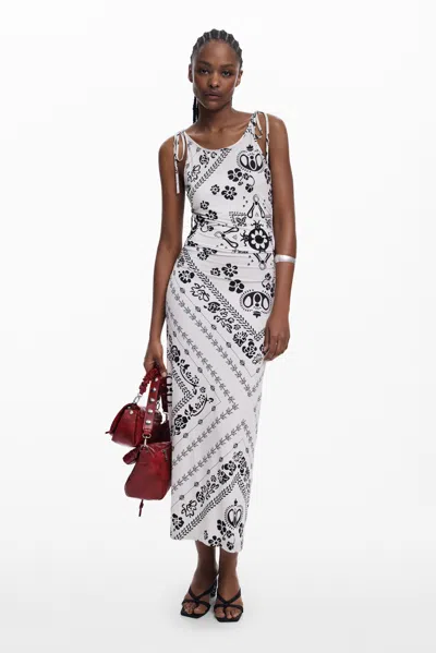Desigual Bandana Strap Dress In White