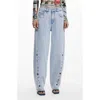 Desigual Barrel Leg Jeans In Blue