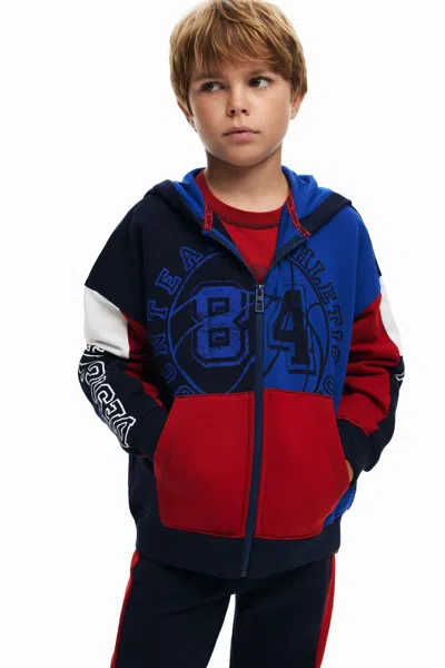 Desigual Kids' Basketball Hoodie In Material Finishes