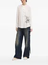 Desigual Beaded-flower Embellishment Blouse In White
