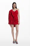 Desigual Beaded Strap Dress In Red