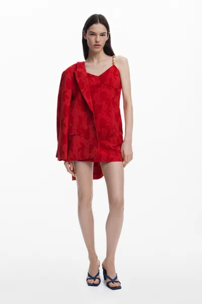 Desigual Beaded Strap Dress In Red