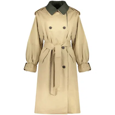 Desigual Beige Cotton Women's Trench Women's Coat In Nude