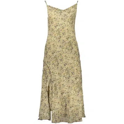 Desigual Beige Polyester Casual Dress In Yellow