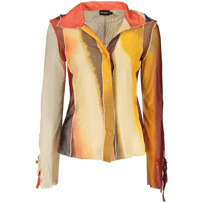 Desigual Beige Polyester Pattern Shirt In Multi