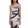 Desigual Fitted Midi Slipdress In Beige