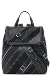 Desigual Belted Zip Faux Leather Backpack In Black