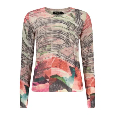 Desigual Bianco Viscose Womens Sweater In Multi