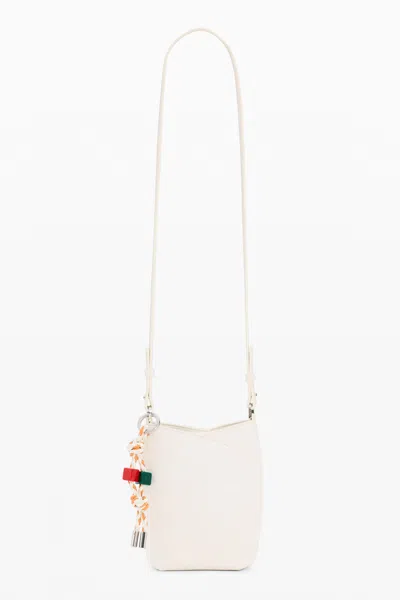 Desigual Big Crossbody Wallet With Charms In White