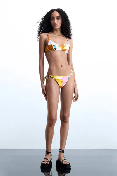 Desigual Bikini Brief With Flowers In Multi