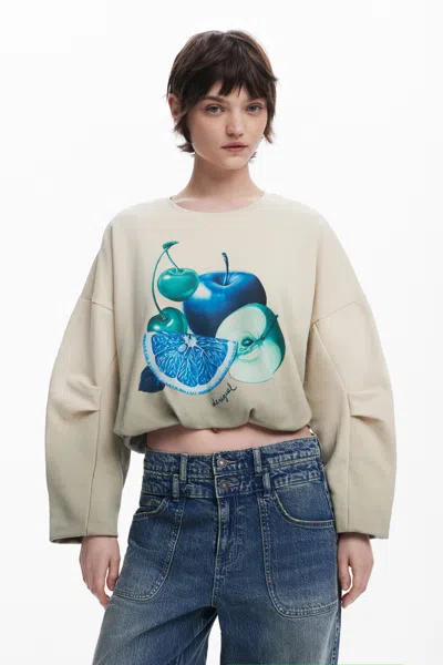 Desigual フルーツ柄のバルーンスウェット In Black