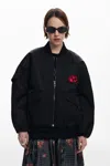 Desigual Cherry Bomber Jacket In Black