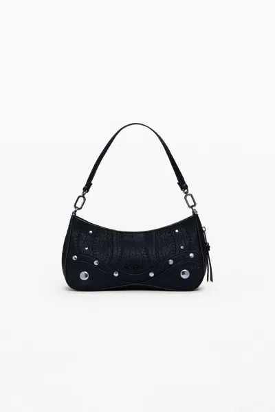 Desigual スタッズ付き刺繍小型バッグ In Black