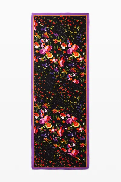 Desigual Floral Scarf In Black