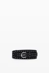 Desigual Wide Studded Belt In Black