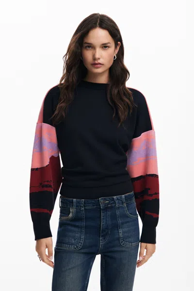 Desigual Women's Sunset Landscape Sweatshirt In Black