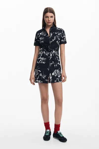 Desigual プリント柄のショートドレス In Black