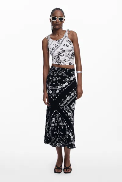 Desigual Black Bandana Skirt