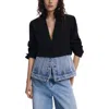 Desigual Straight Cut Half Blazer In Black