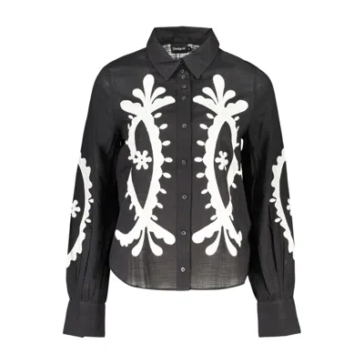 Desigual Black Cotton Pattern Shirt