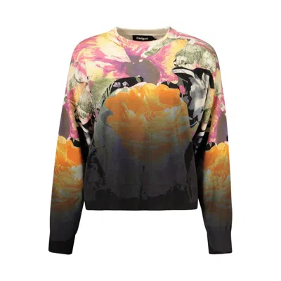 Desigual Black Cotton Women's Sweater In Brown