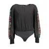 Desigual Black Elastane Bodysuit In Multi