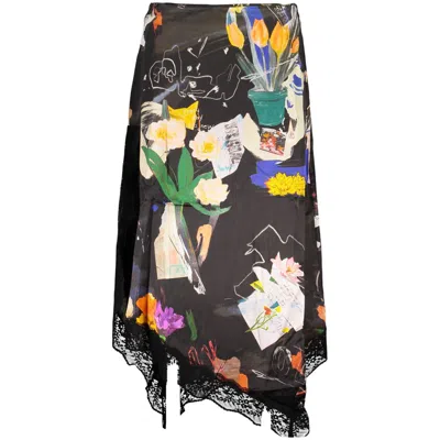 Desigual Black Poliammide Women's Skirt In Multi
