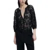 Desigual Lace Front Button Top