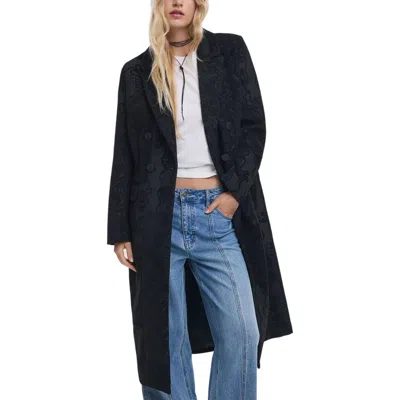 Desigual Black Polyester Coat