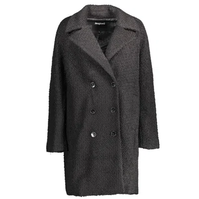 DESIGUAL BLACK POLYESTER JACKETS & COAT