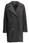 DESIGUAL BLACK POLYESTER JACKETS & COAT