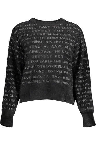 Desigual Oversize Manifesto Jumper In Black