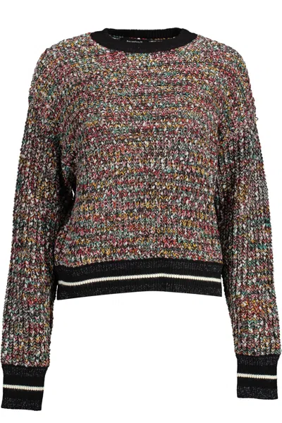 Desigual Black Polyester Sweater In Multi