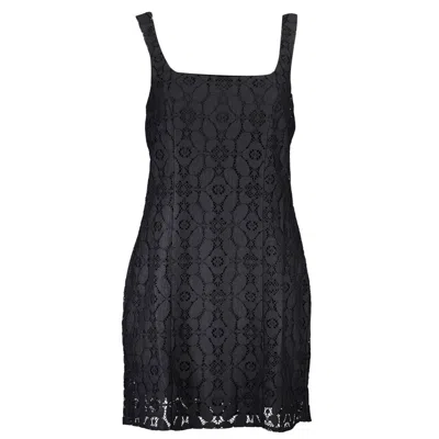 Desigual Square-neck Sleeveless Mini Dress In Black