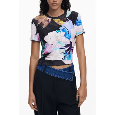Desigual Black Polyester Women T-shirt In Multi