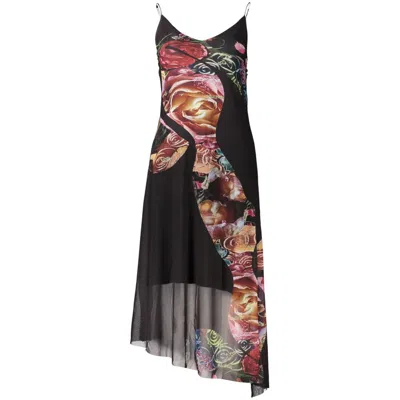 Desigual Black Polyester Womens Dress In Multi